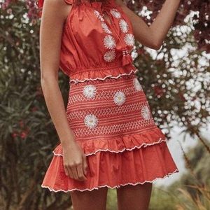 saylor esmeralda daisy embroidery skirt